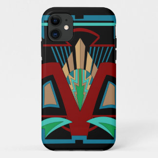 Art Déco iPhone 11 et Coque supérieur (Noir)