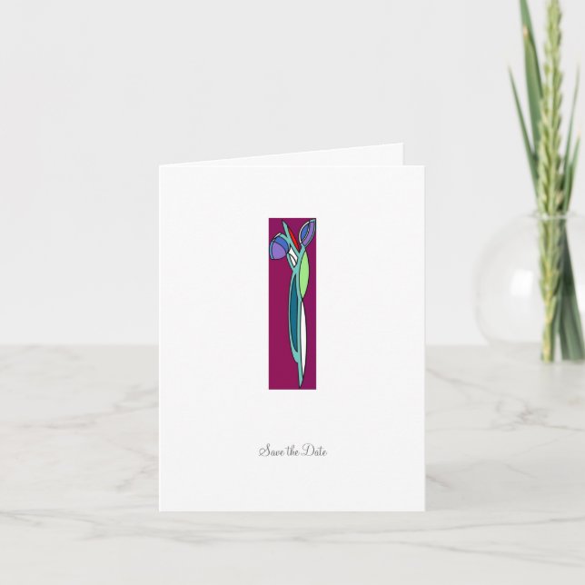Art Deco Iris - Save the Date Karte (Vorderseite)