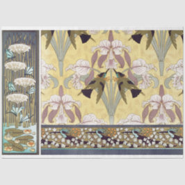 Art Deco Irises Blumendekoupage Paper Seidenpapier