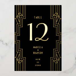 Art Deco Ironwork Black Gold Hochzeit Tischnummer