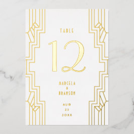 Art Deco Ironwork Gold Wedding Tischnummer