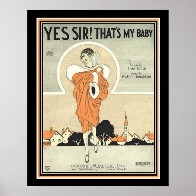 Art Deco Irving Berlin Sheet Music Print 16 x 20 Poster (Vorne)