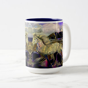 Art Deco Isländisches Pferd Zweifarbige Tasse