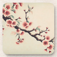 Art Deco Japanese Cherry Blossom Untersetzer Set
