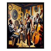 Art Deco Jazz Age Band und Singer Poster.