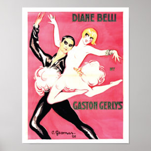Art Deco Jazz Age Tanzpaar Poster