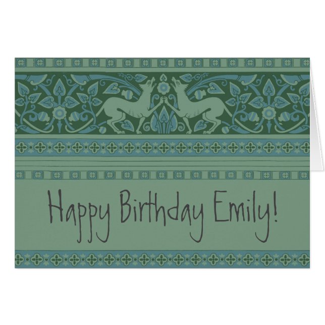 Art Deco Jugendstil Hund Natur Botanische Antike (Vorderseite (Horizontal))