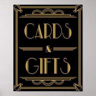 Art Deco Karten und Geschenktische Poster