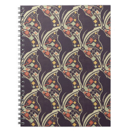 Art Deco Katze Blumenmuster Notizbücher & Tagebüch