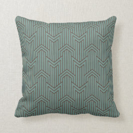Art Deco - Kissen Schwarz und Grün geometrisches M