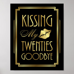 Art Déco KISSING MES VINGT BONNE IMPRESSION