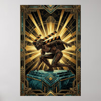Art Deco Klappe Cyborg Silhouette Kunst