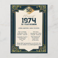 Art-Deco-Klasse von 1974 50 Jahre High School-Wied