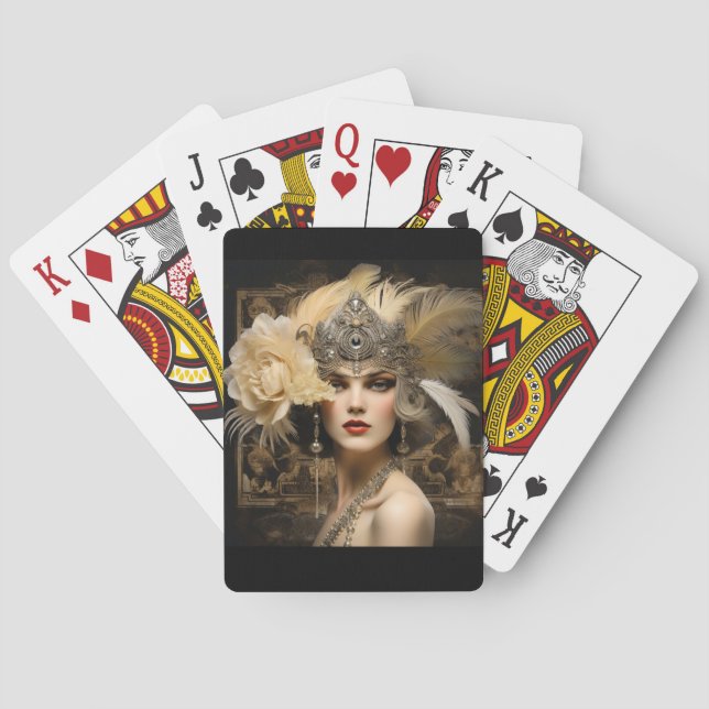 Art Deco Königin Spielkarten (Rückseite)