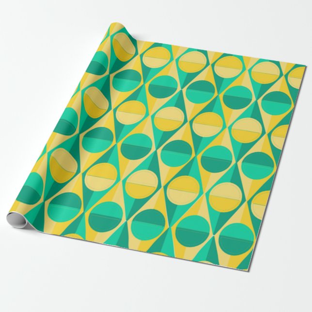 Art-Deco-Kreise und Dreiecke Geschenkpapier (Ungerollt)