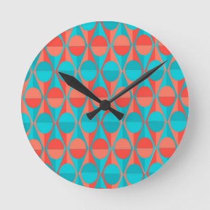 Art-Deco-Kreise und Dreiecke Runde Wanduhr