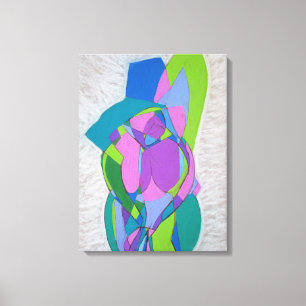 Art Deco kubistische weibliche Figuren. Abstrakte Leinwanddruck