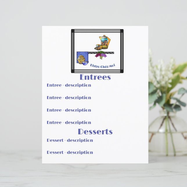 Art Deco Küche Bistro Personalisiert (Stehend Vorderseite)