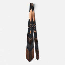 Art Deco Kupfer- und Silbergeometrie-Design Krawatte
