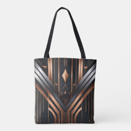 Art Deco Kupfer- und Silbergeometrie-Design Tasche