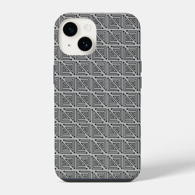 Art Deco Labyrinthe iPhone 14 Hülle (Rückseite)