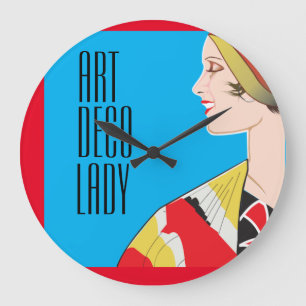 ART DECO LADY Acrylwand Uhr