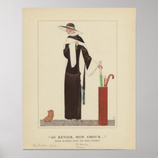 Art Déco Lady aus den 1920er Jahren ~ Au Revoir Mo Poster