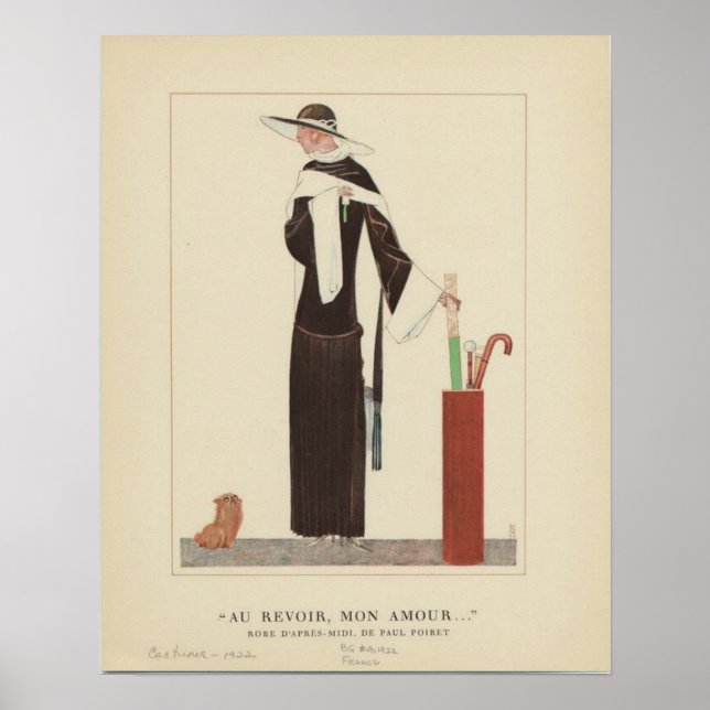 Art Déco Lady aus den 1920er Jahren ~ Au Revoir Mo Poster (Vorne)
