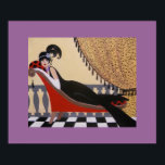 ART DECO LADY ON THE LOUNGE POSTER<br><div class="desc">Original Acrylmalerei von Dian... ... ... .Ein charmantes, skurriles und Vintages Art-Déco-Gemälde einer Dame, die sich in einem Salon zurückzieht. Dieses dekorative Gemälde würde überall dort gut aussehen, wo man es in der Zuhause oder im Büro platziert. Ein tolles Geschenk auch!</div>