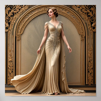 Art Deco Lady Poster