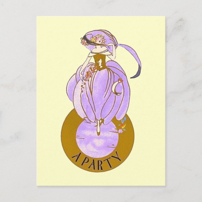 ART DECO LADY POSTKARTE (Vorderseite)