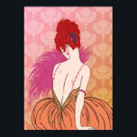 Art Deco Lady with Damask - BIANCA: Melon Melange Poster<br><div class="desc">Unsere wunderschöne Bianca ist in einem vollen Rock gekleidet und ihr Top hat Gurte, die aus Schmuckstränden bestehen. Sie hält einen Federn und sitzt vor einer Kulisse von reichhaltigem Damast. Das Haar von Bianca ist eine Masse von Curlen in einem fabelhaften Oudo, der mit einem fächerförmigen Haarclip befestigt wird. Unser...</div>