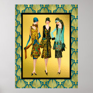 Art Deco Ladys Fashion Poster