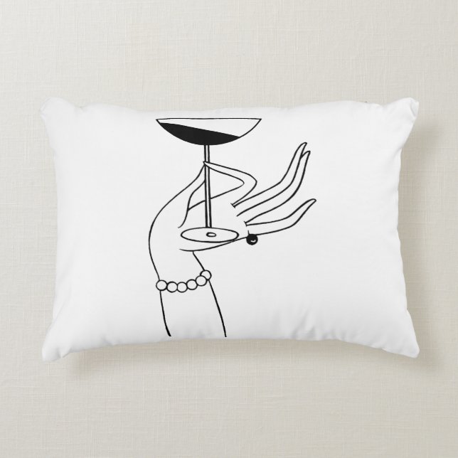 Art Deco Lady's Hand Holding Champagne Glass Dekokissen (Vorderseite)