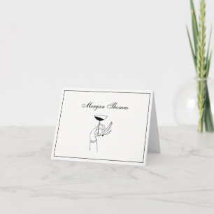 Art Deco Lady's Hand Holding Champagne Glass Feiertagskarte