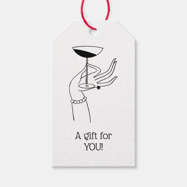 Art Deco Lady's Hand Holding Champagne Glass Geschenkanhänger (Vorderseite)