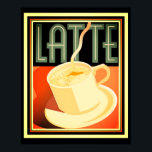 Art Deco Latte Poster 16 x 20<br><div class="desc">Hübsches Art Deco Latte Coffee Poster 16 x 20</div>