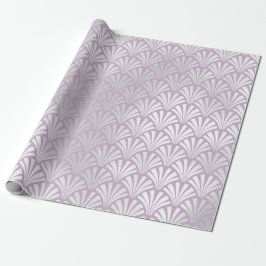 Art Deco Lavender Silver Gray Scales Seashells Geschenkpapier