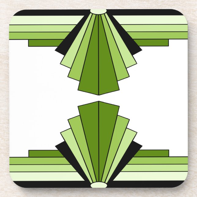 Art Deco Layers in Limes Untersetzer (Vorderseite)
