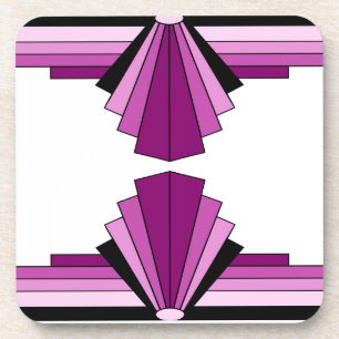 Art Deco Layers in Pinks Getränkeuntersetzer
