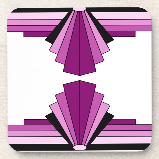 Art Deco Layers in Pinks Getränkeuntersetzer (Vorderseite)