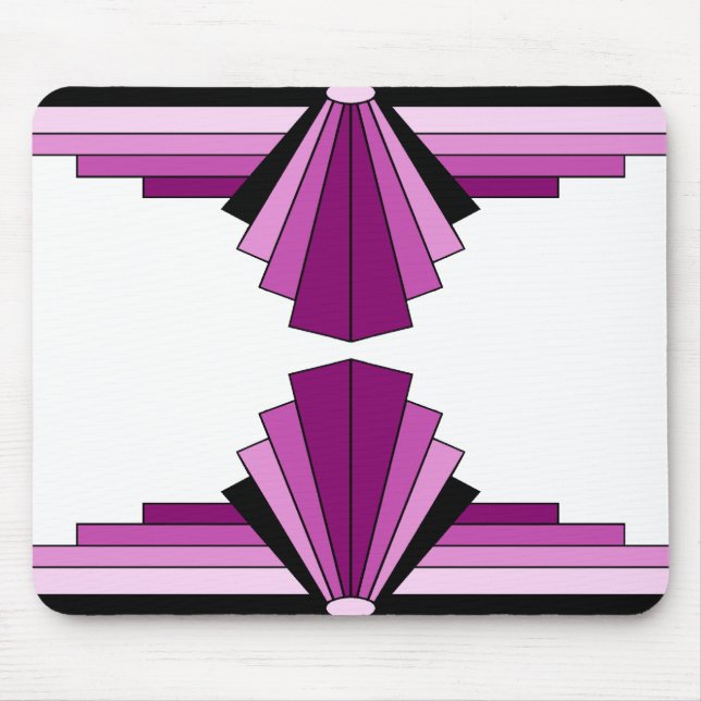 Art Deco Layers in Pinks Mousepad (Vorne)