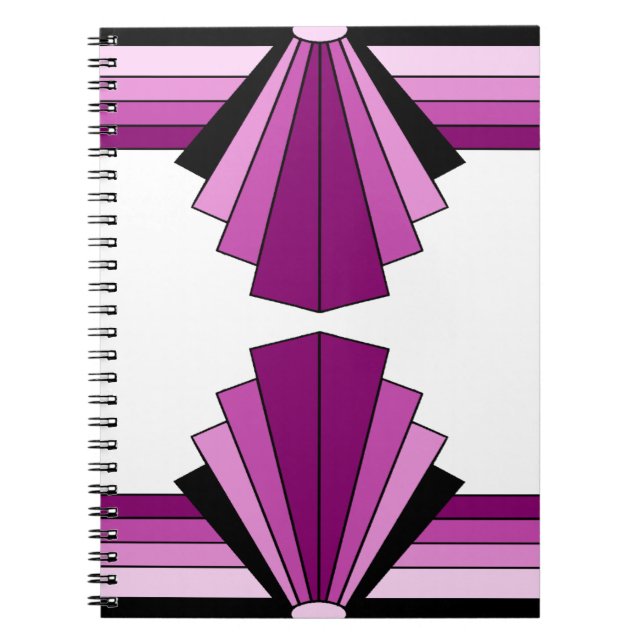 Art Deco Layers in Pinks Notizblock (Vorderseite)