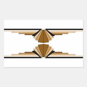 Art Deco Layers in Tan Rechteckiger Aufkleber