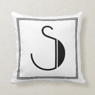 Art Deco Letter S Mit Monogramm Kissen