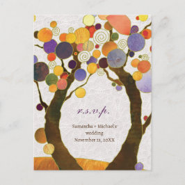 Art Deco Liebe Trees Wedding Menu UAWG Einladungspostkarte
