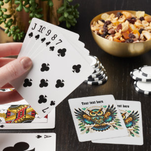Art Deco Liebhaber anpassbarer Eule Spielkarten