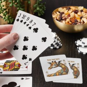 Art Deco Liebhaber anpassbarer Giraffe Spielkarten