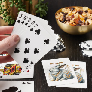 Art Deco Liebhaber anpassbarer Hase Spielkarten