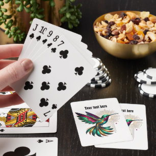 Art Deco Liebhaber anpassbarer Kolibri Spielkarten